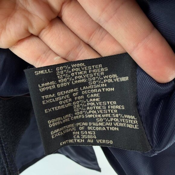 Cole Haan Men's Size XXL Classic Collared Wool-Blend Car Coat Navy - Picture 5 of 8